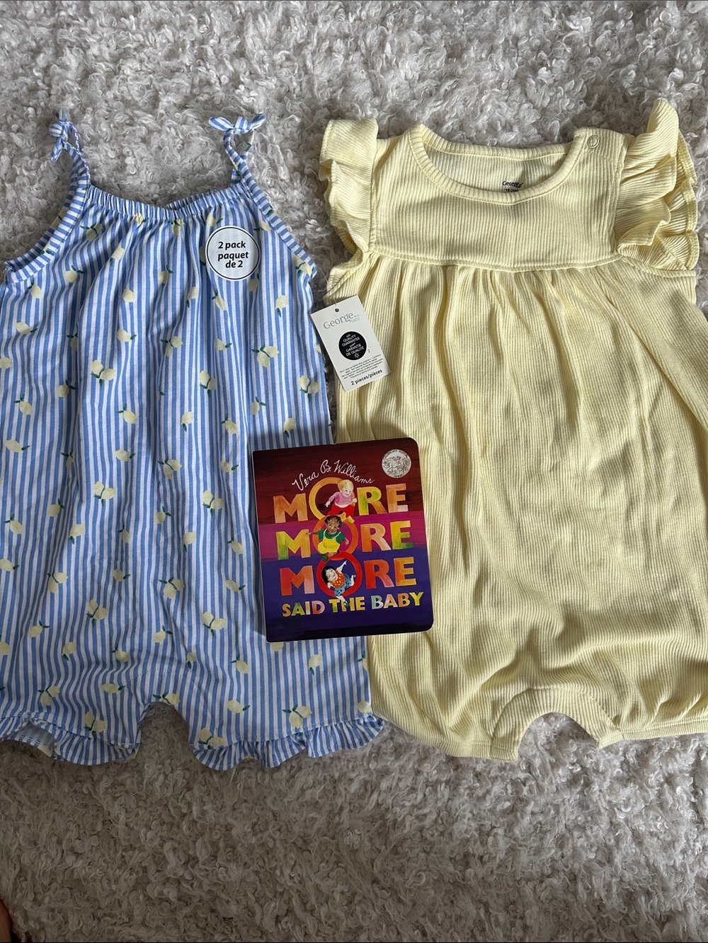 2 George Baby Rompers & Book Gift Set *NWT (18-24 Months)